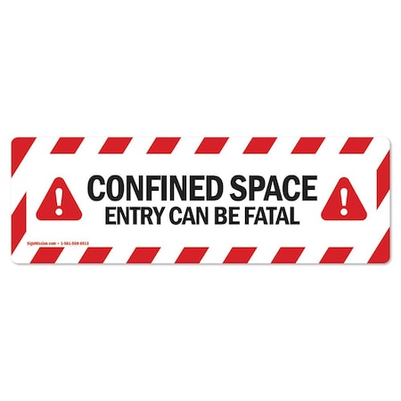 Confined Space Entry Fatal 18in Non-Slip Floor Marker, 6PK